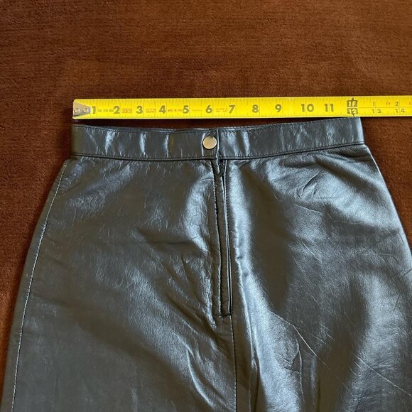 Misses Vintage Leather Mini skirt size 5/6 retro party feminine biker - Picture 4 of 6